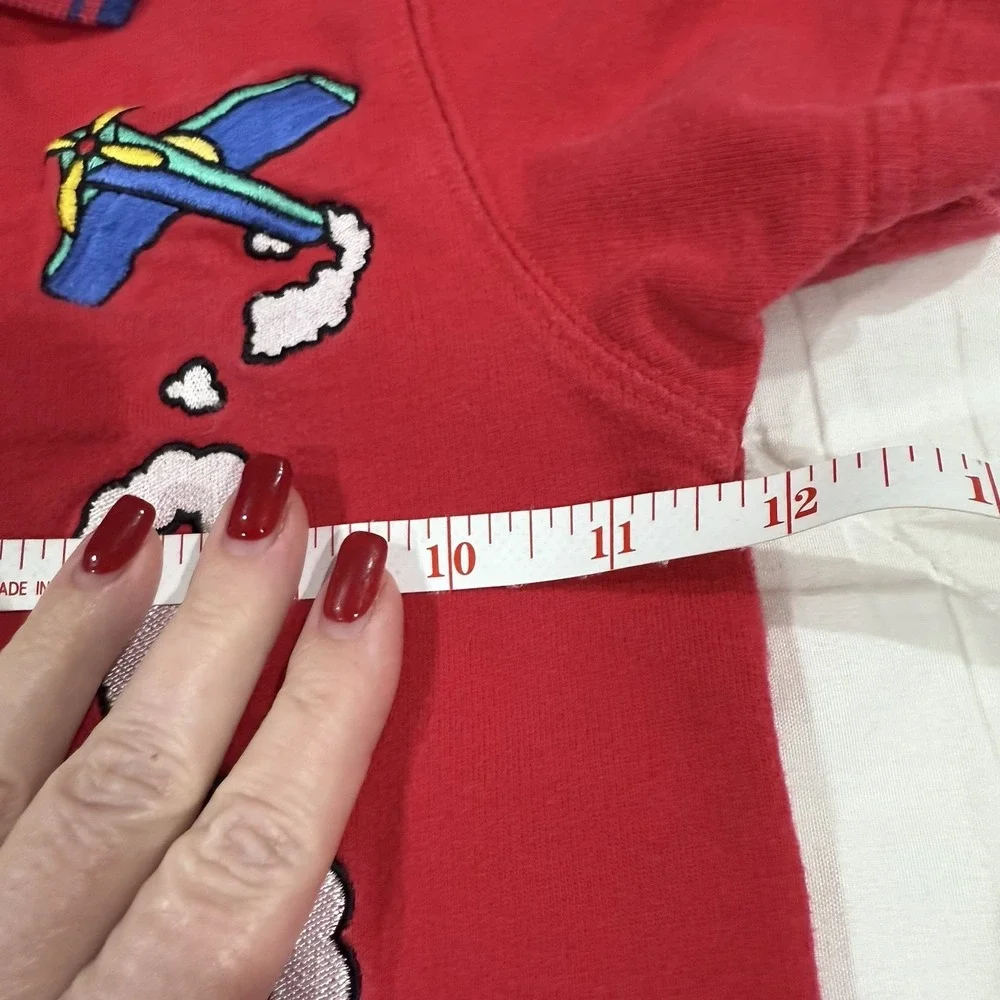 VTG 90s Y2K Disney Winnie the Pooh Romper Red Pooh Airplane Baby 18M Rare HTF - Picture 12 of 16